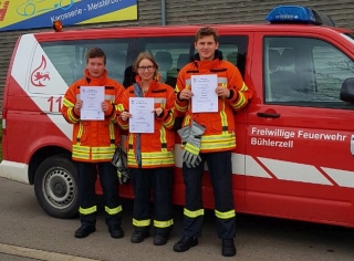 Drei neue Mitglieder bei der Feuerwehr Bühlerzell